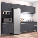 Ver imagem 1 de Conjunto de Cozinha Andreia 5 Modulos MDP 280cm Cinza Planejado AJL Moveis