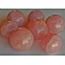 BOLA KIT COM 7 QUARTZO ROSA - DE 4,1 A 4,9 CM PESO 875GR KIT COM 7 QUARTZO ROSA - BOLAS DE 4,1 A 4,9 - 2