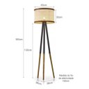 Ver imagem 3 de Abajur Ravena Luminária Tela Indiana e Pés Madeira e Ferro