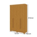 Ver imagem 4 de Guarda-Roupa Solteiro Agata 4 Portas 2 Gavetas Cinamomo - ACP Móveis
