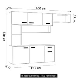 Cozinha Suspensa Lilian Freijó Uv/off Acetinado Z44 - Mpozenato - 4