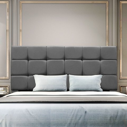Cabeceira Estofada Cama Box Casal 160 Cm Gabriela Suede:cinza