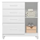 Ver imagem 3 de Cômoda Sapateira Infantil Vênus Branco Flex com Pés - Moval