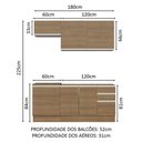 Ver imagem 4 de Armário de Cozinha Compacta 180cm Rustic Glamy Madesa 07