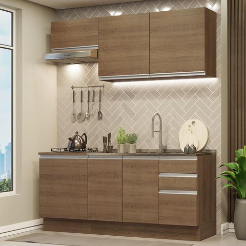 Armário de Cozinha Compacta 180cm Rustic Glamy Madesa 07