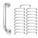 Ver imagem 1 de Alca de Apoio Barra Inox 30cm Kit 19 Uni Banheiro Cadeirante Idoso Deficiente Gestante Acessibilidad