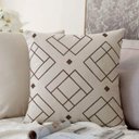 Ver imagem 1 de Almofada Off White Cubos Marrom 50x50cm - Serigrafada Frente e Verso