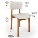 Ver imagem 5 de Mesa para Sala de Jantar Valência com 06 Cadeiras Sala de Jantar Dara L02 Linho Cru - Lyam Decor