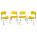 Ver imagem 1 de Kit 4 Cadeiras Iso Infantil Amarelo Escola e Creche