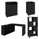 Ver imagem 2 de Conjunto Escritório Home Office 4 Peças Mity A06 Preto - Mpozenato