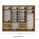 Ver imagem 4 de Closet Casal 100% MDF BP 277cm com 1 Porta Espelho 6 Gavetas Sion