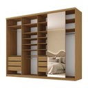 Ver imagem 7 de Closet Casal 100% MDF BP 277cm com 1 Porta Espelho 6 Gavetas Sion Marrom/Nogueira
