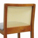 Ver imagem 6 de Banqueta Média Pérola Madeira Maciça Telinha C/ 62cm - Amêndoa- Assento Est. Linho Cinza Mescla Imp.