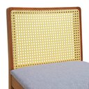 Ver imagem 4 de Banqueta Média Pérola Madeira Maciça Telinha C/ 62cm - Amêndoa- Assento Est. Linho Cinza Mescla Imp.