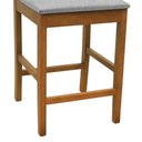 Ver imagem 5 de Banqueta Média Pérola Madeira Maciça Telinha C/ 62cm - Amêndoa- Assento Est. Linho Cinza Mescla Imp.