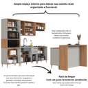 Ver imagem 6 de Cozinha Modulada Completa 8 Peças com Cristaleira 15 Portas 2 Gavetas com Bancada Isabelle Bege/Freijó/Arenas