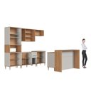 Ver imagem 5 de Cozinha Modulada Completa 8 Peças com Cristaleira 15 Portas 2 Gavetas com Bancada Isabelle Bege/Freijó/Arenas