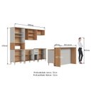 Ver imagem 4 de Cozinha Modulada Completa 8 Peças com Cristaleira 15 Portas 2 Gavetas com Bancada Isabelle