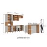 Cozinha Modulada Completa 8 Peças com Cristaleira 15 Portas 2 Gavetas com Bancada Isabelle - 4