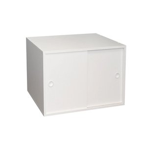 Armário Kit 52 Branco com Portas de Correr Brancas