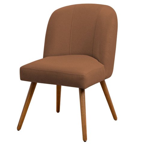 Cadeira de Jantar Cléo Pés Palito Linho Terracota - Nexta Casa