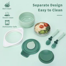 Conjunto  Alimentação Infantil Yinbly com Sucção - 4