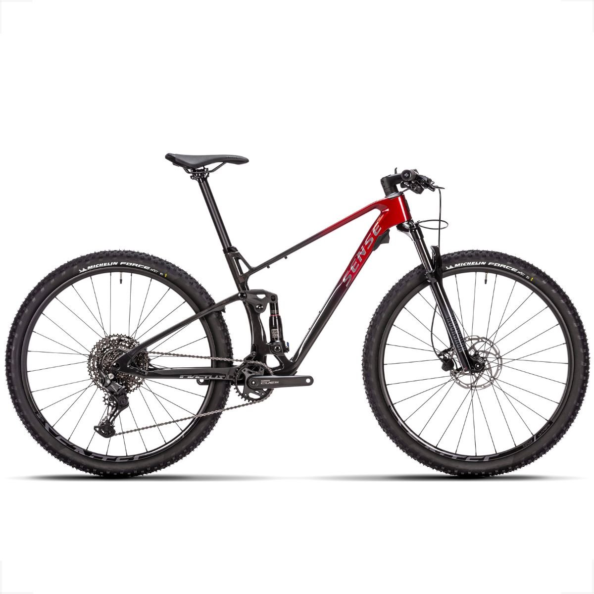 Bicicleta Full Sense Invictus Sport Carbono Shimano Cues:vermelho+preto/17 - 2