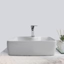 Ver imagem 3 de Kit Cuba Pia Louça Cerâmica Banheiro C/ Torneira e Válv S09