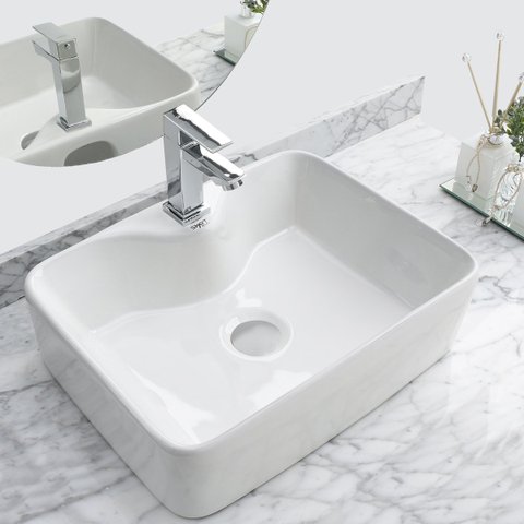 Kit Cuba Pia Louça Cerâmica Banheiro C/ Torneira e Válv S09