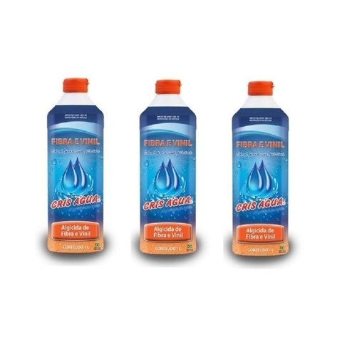 Kit 3 Algicidas para Piscina de Fibra e Vinil 1l - Cris Água