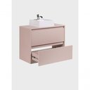 Ver mais imagens de Gabinete para Banheiro com Cuba 80cm Mdf Rosa Dubai - On Móveis