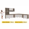 Cozinha Completa Fidelita Paris Modulada 7 Peças 600 Cm 16 Portas 6 Gavetas Com Tampo Nogal Salinas - 2