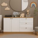 Ver imagem 3 de Kit Cômoda com Armário Provençal MDF Infinity Savana/Branco