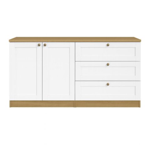 Kit Cômoda com Armário Provençal Mdf Infinity Savana/branco