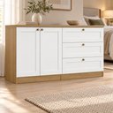 Ver imagem 1 de Kit Cômoda com Armário Provençal MDF Infinity Savana/Branco