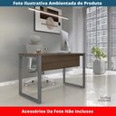 Ver imagem 2 de Mesa Escritório P25 Tub Pandin 120 Cm (larg) Tampo Mdp Walnut Pé Aço Tubular Grafito
