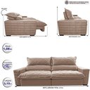 Ver imagem 2 de Sofá Retrátil e Reclinável 3,15m Molas Ensacadas Cama inBox Elegance com ThermoGel Velusoft Bege