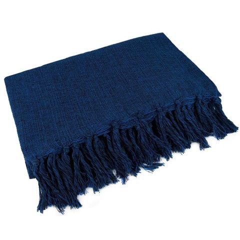 Manta para Sofá Gigante Decorativa Azul Escuro 240x180