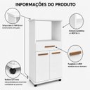 Ver imagem 6 de Balcão para Cozinha 2 Portas 1 Gaveta com Rodízios Conquista Espresso Móveis