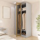 Ver imagem 2 de Guarda Roupa Modulado Linear 1 Porta Reflecta Jade CabeCasa MadeiraOriginals Cinza/Urbano