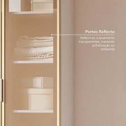 Guarda Roupa Linear 1 Porta Reflecta Jade CabeCasa MadeiraMadeira - 4