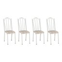 Ver imagem 1 de Kit 4 Cadeiras de Cozinha Alasca Estampado Rattan Pés de Ferro Branco - Pallazio
