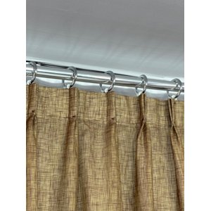 Cortina no Tecido Voil Cross Marrom Chocolate com Forro Voil Marfim - 3,00l X 2,60a