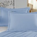Ver imagem 1 de Porta Travesseiro Matelado Nobre 2 Peças Malha 100% Algodão - Azul-bebê