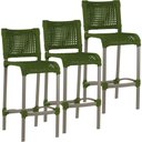 Ver imagem 1 de 3 Banqueta Haiti em Corda Náutica Alumínio Balcão Edícula Cozinha Trama Original