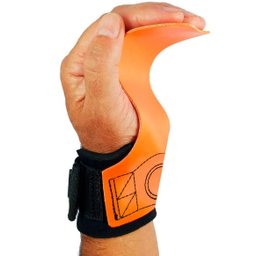 Kit Hand Grip Competition Skyhill + Munhequeira Elástica Listrada:g/laranja - 2