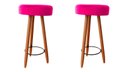 Ver imagem 1 de Kit Duas Banqueta Alta para Área Gourmet Balcão Pés Palito Rosa Pink Eli Móveis e Decoração