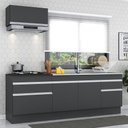 Ver imagem 1 de Armário De Cozinha 220cm Com Rodapé Multimóveis Preto/branco