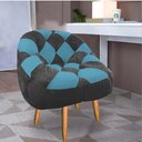 Ver imagem 1 de Poltrona Paloma Escritório Sala Pé Palito Suede Grafite e Suede Azul Turquesa - Dominic Decor