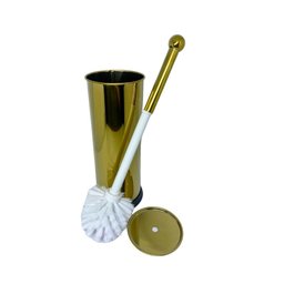 Kit Lavabo Inox Dourado Lixeira 20l Escova Sanitaria Papeleira France Fineza - 5